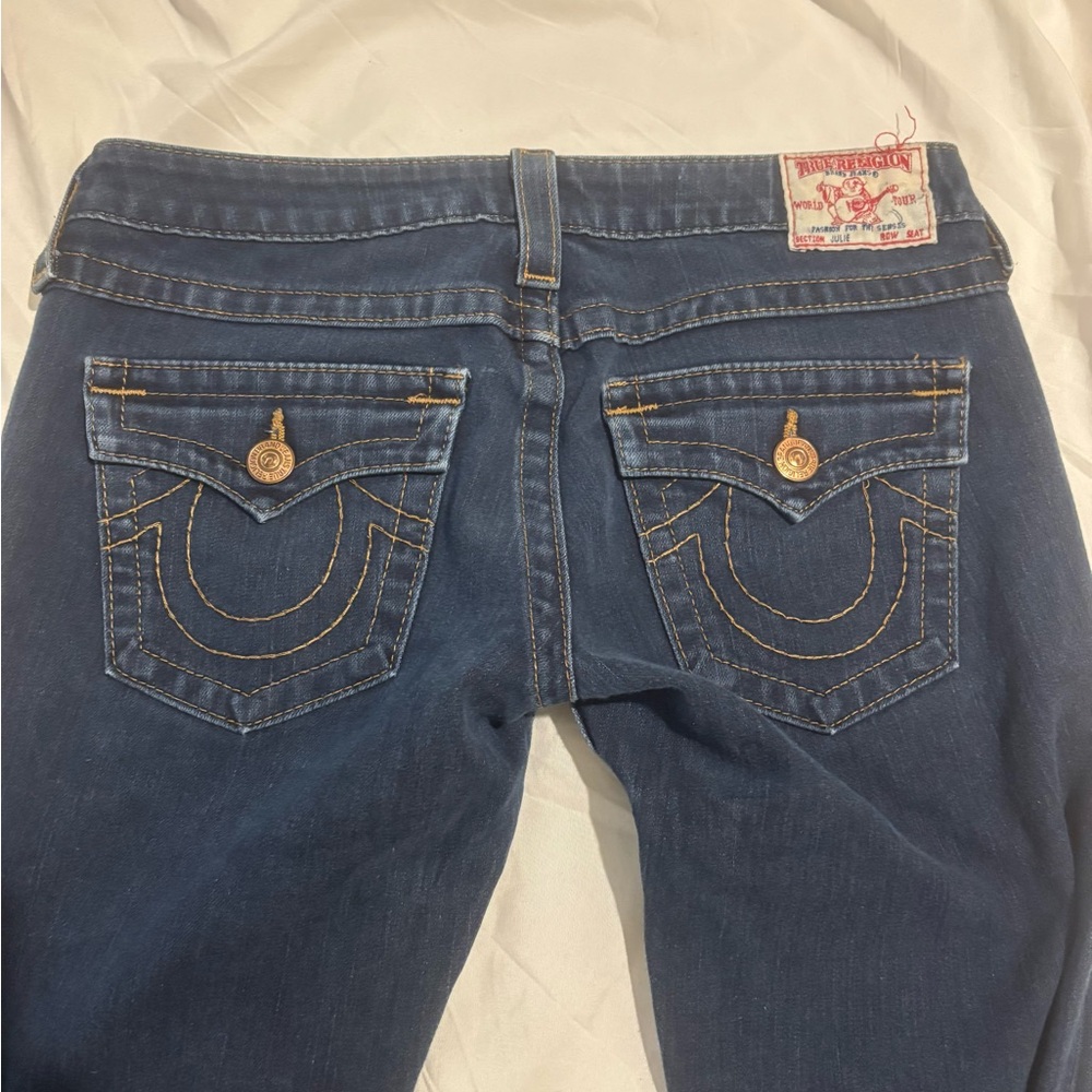 True Religion Vintage Blue Boot Cut Jeans Signature Style